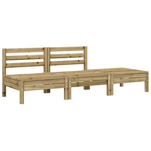vidaXL Gartensofa mit Kissen und Hocker 2-Sitzer