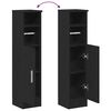 vidaXL Badezimmerschrank mit Rollenhalter Schwarz 20,5x22x90 cm