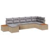 vidaXL Gartensofa-set 7 stk. Beige Poly Rattan