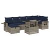 vidaXL 8-teiliges Gartensofa-Set mit Kissen, grau, Polyrattan