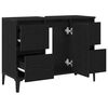 vidaXL Waschbeckenschrank mit T&uuml;r Schwarz Eichen-Optik 80 x 33 x 60 cm