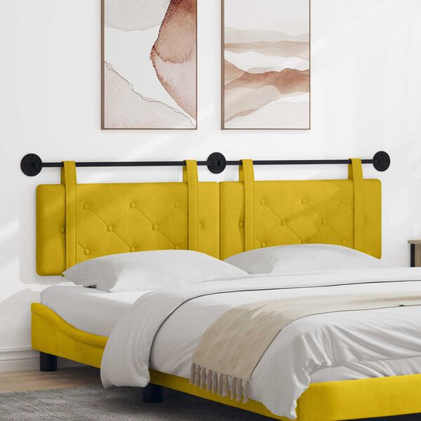 vidaXL H&auml;ngevorderseite Wandmontiert Gelb 170 x 55 x 5 cm Samt