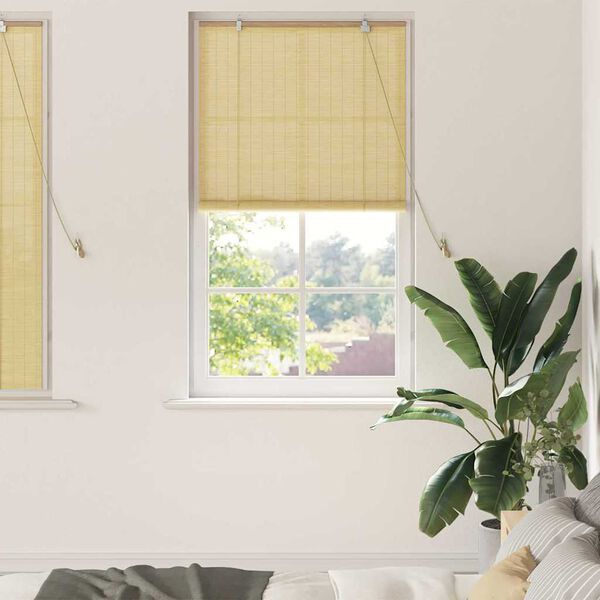 vidaXL Rollo mit Vorh&auml;ngen Natur 80 x 160 cm Bambus