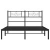 vidaXL Bettgestell mit Kopfteil Metall Schwarz 150x200 cm