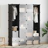 vidaXL Modularer Schrank mit 18 F&auml;chern schwarz/wei&szlig; 37x146x180,5cm