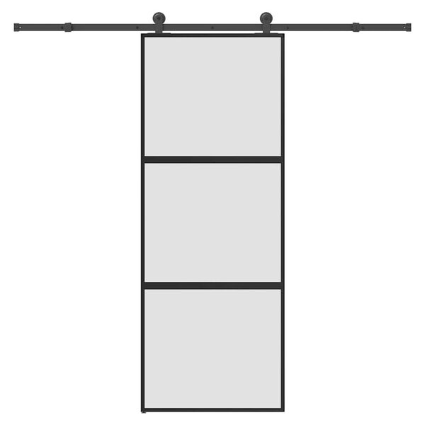 vidaXL Schiebet&uuml;r mit Beschlag 76x205 cm Hartglas & Aluminium