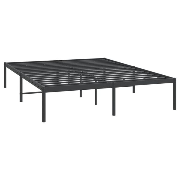 vidaXL Bettgestell Metall Schwarz 140x190 cm