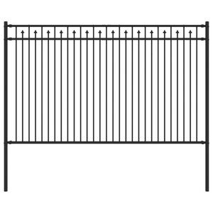 vidaXL Spitzenzaun Schwarz 200 x 166 cm Pulverbeschichteter Stahl