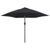vidaXL Sonnenschirm mit LED-Leuchten und Stahlmast 300 cm Schwarz