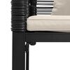 vidaXL Gartenm&ouml;bel Set 3 pcs Schwarz und Cremewei&szlig; PE-Rattan