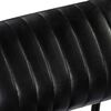 vidaXL Schaukelstuhl Schwarz Echtleder