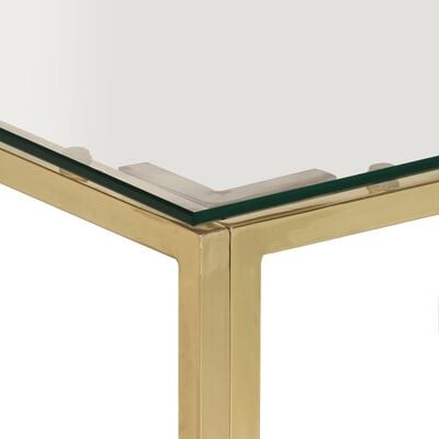 vidaXL Couchtisch Golden Edelstahl und Hartglas