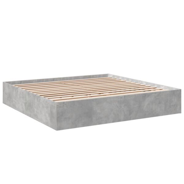 vidaXL Bettgestell Betongrau 200x200 cm Holzwerkstoff