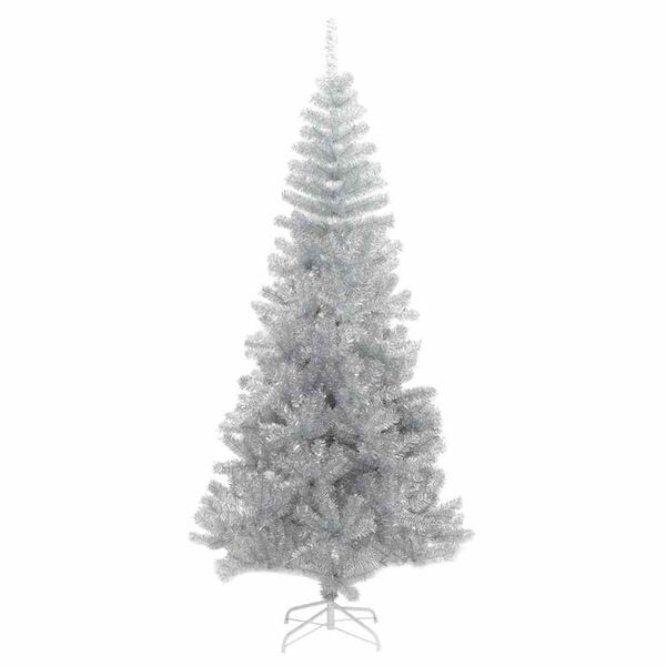 vidaXL Weihnachtsbaum mit 300 LEDs mit St&auml;nder Silber 180 cm PET