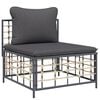 vidaXL 6-tlg. Garten-Lounge-Set mit Kissen Anthrazit Poly Rattan