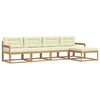 vidaXL Outdoor-Sofagarnitur 4 Stk. Wei&szlig; und Creme Polyester