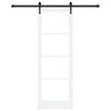 vidaXL Schiebet&uuml;r Wei&szlig; 73,5 x 211 cm Massivholz Kiefer und Glas