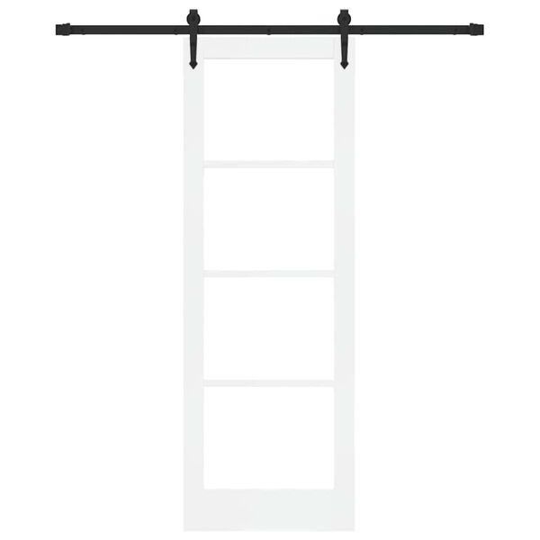 vidaXL Schiebet&uuml;r Wei&szlig; 73,5 x 211 cm Massivholz Kiefer und Glas