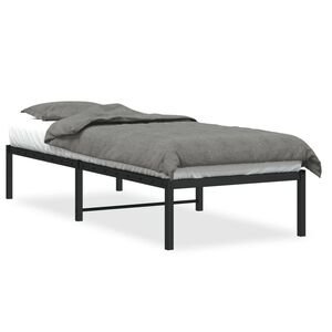 vidaXL Bettgestell Metall Schwarz 75x190 cm
