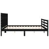 vidaXL Massivholzbett mit Kopfteil Schwarz 200x200 cm