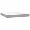 vidaXL Boxspringbett mit Matratze & LED Hellgrau 160x200 cm Stoff