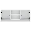 vidaXL TV-Schrank mit Glast&uuml;ren Wei&szlig; 102x37x42 cm