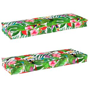 vidaXL Palettenkissenset 2 pcs Tropischer Dschungel 120 x 40 x 8 cm