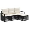vidaXL Gartensofa-set 4 pcs Schwarz Poly-Rattan