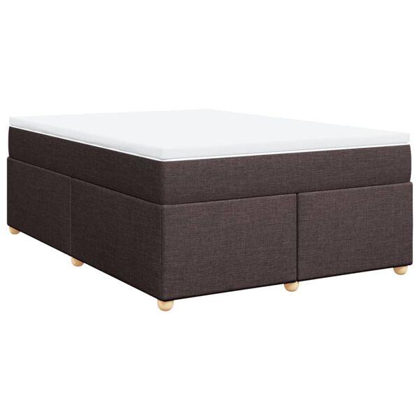vidaXL Boxspringbett mit Matratze Dunkelbraun 140x190 cm Stoff