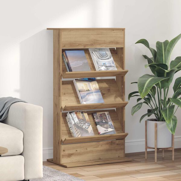 vidaXL Magazinregal Artisan-Eiche 70 x 41 x 126 cm Holzwerkstoff