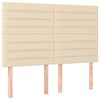 vidaXL Boxspringbett mit Matratze Creme 140x190 cm Stoff