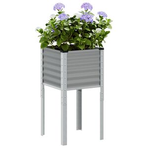 vidaXL Pflanzk&uuml;bel Grau 45x45x88 cm Stahl