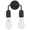 vidaXL Wandleuchte mit Gl&uuml;hlampen 2 W Schwarz E27