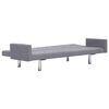 vidaXL Schlafsofa mit Armlehnen Hellgrau Polyester