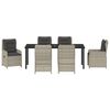 vidaXL Garten Essgruppe 7 pcs Hellgrau Poly-Rattan