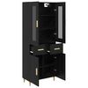 vidaXL Highboard Schwarz Eichen-Optik 69,5 x 34 x 180 cm Holzwerkstoff