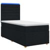 vidaXL Boxspringbett mit Matratze Schwarz 90 x 190 cm Stoff
