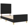 vidaXL Bettgestell mit Kopfteil Schwarz 90 x 200 cm Stoff