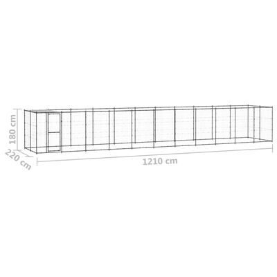 vidaXL Outdoor-Hundezwinger mit Überdachung Stahl 26,62 m²