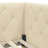 vidaXL Eckbettgestell mit Matratze Creme 100 x 200 cm Stoff