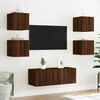vidaXL TV-Wandschrank mit LED-Leuchten Braun Eichen-Optik 30,5x35x30cm
