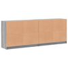 vidaXL B&uuml;cherschrank mit T&uuml;ren Grau Sonoma 204x37x75 cm Holzwerkstoff