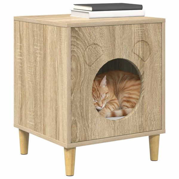 vidaXL Katzenhaus Sonoma 42,5 x 40 x 53 cm Holzwerkstoff