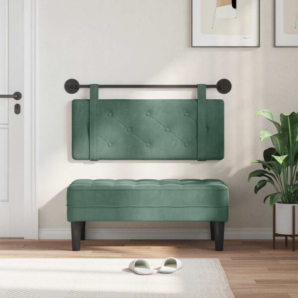 vidaXL H&auml;ngevorderseite Wandmontiert Meergr&uuml;n 110 x 55 x 5 cm Samt