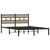 vidaXL Metallbett ohne Matratze Sonoma-Eiche 140x190 cm