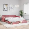 vidaXL Tagesbett Ausziehbar mit Schubladen Rosa 100x200 cm Samt