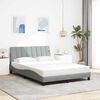 vidaXL Bettgestell ohne Matratze "Hanko" Hellgrau 120x200 cm Stoff