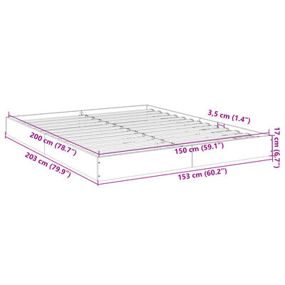 vidaXL Bettgestell ohne Matratze Braun Eiche 150x200 cm Holzwerkstoff