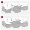vidaXL 8-tlg. Garten-Sofagarnitur mit Kissen Braun Poly Rattan