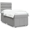 vidaXL Boxspringbett mit Matratze Hellgrau 80x200 cm Stoff